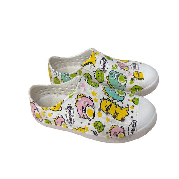 Native Jefferson White Monster Print Water Shoe Slip On Rubber Beach Pool C13 - Picture 1 of 7